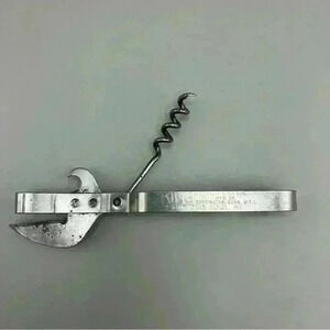 Vtg King Turner & Seymour MFG Co. Tempered Steel Beer Wine Bottle Can Opener USA